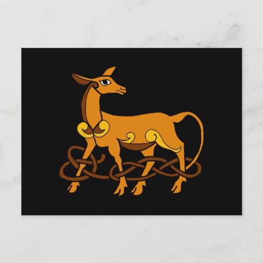 Medieval Art Celtic Knot Brown Deer Briefkaart (Voorkant)