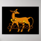 Medieval Art Celtic Knot Brown Deer Poster (Voorkant)