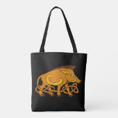 Medieval Art Celtic Knot Wild Boar Tote Bag (Achterkant)