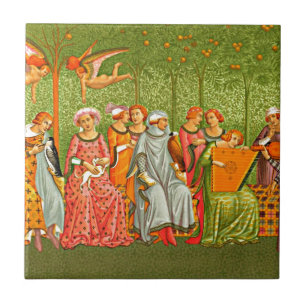 Medieval Art - Le Songe de la Vie door Orcagna Tegeltje