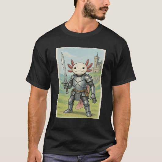 Medieval Axolotl Knight T-shirt (Voorkant)