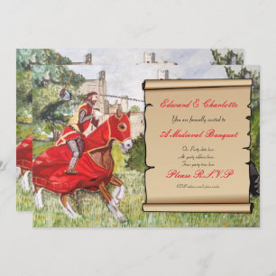 Medieval Banquet Invitation Jousting Horses Kaart