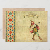 Medieval Bard Wedding Invites Kaart (Voorkant / Achterkant)