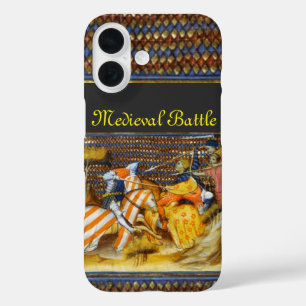 MEDIEVAL BATTLE, BESTRIJDENDE KNIGHTS HORSEBACK iPhone 16 HOESJE
