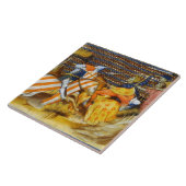 MEDIEVAL BATTLE, BESTRIJDENDE KNIGHTS HORSEBACK TEGELTJE (Zijkant)