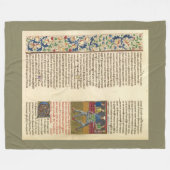 Medieval Battle Illuminated Manuscript Fleece Deken (Voorkant (Horizontaal))