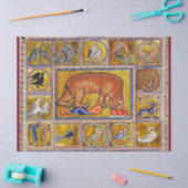 MEDIEVAL BESTIAIR,BEER,BOSBOUWDIEREN TISSUEPAPIER (Craft)