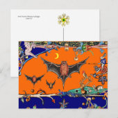 MEDIEVAL BESTIAIR, FLYBATS BOEST DIER Sinaasappel Briefkaart (Voorkant / Achterkant)