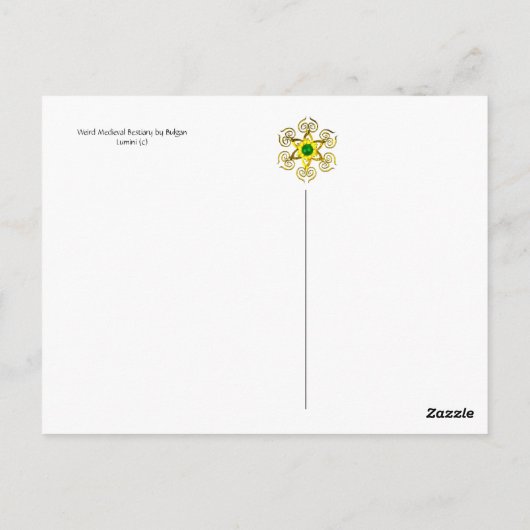 MEDIEVAL BESTIAIR, FLYBATS BOEST DIER Sinaasappel Briefkaart (Achterkant)