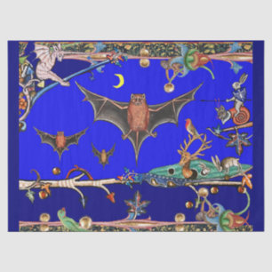 MEDIEVAL BESTIAIR, FLYBATS BOEST DIEREN Blauw Tissuepapier