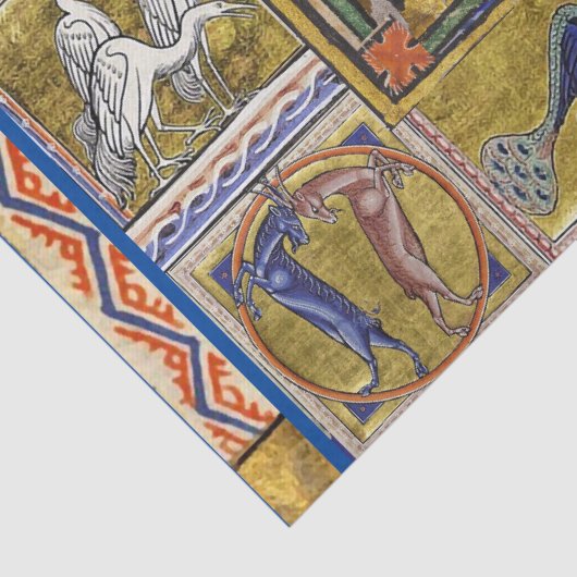 MEDIEVAL BESTIAIR, HARPY EN CENTAUR, BOSDIEREN TISSUEPAPIER (Detail)