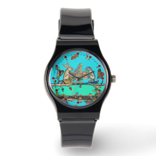 MEDIEVAL BESTIAIR MAKEN MUZIEK, konijn, hond Blue Horloge