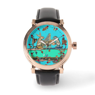 MEDIEVAL BESTIAIR MAKEN MUZIEK, konijn, hond Blue Horloge