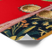 MEDIEVAL BESTIAIR MAKEN MUZIEK, konijn, hond, rood Poster (Hoek)