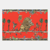 MEDIEVAL BESTIAIR MAKEN VAN MUZIEK Violinistisch l Inpakpapier Vel (Voorkant 3)