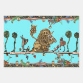 MEDIEVAL BESTIAIR MAKEN VAN MUZIEK Violinistisch l Inpakpapier Vel (Voorkant)