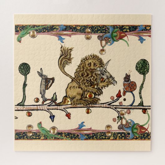 MEDIEVAL BESTIAIR MAKEN VAN MUZIEK Violinistisch l Legpuzzel (Horizontaal)