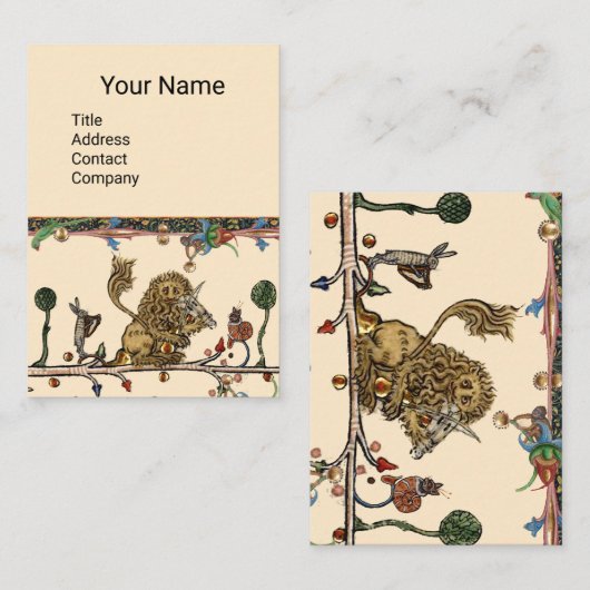 MEDIEVAL BESTIAIR MAKEN VAN MUZIEK Violinistisch l Visitekaartje (Voorkant / Achterkant)