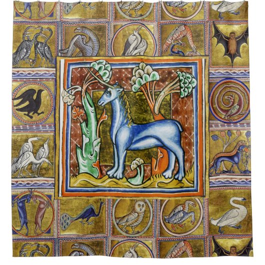 MEDIEVAL BESTIAIR,UNICORN,FANTASTISCHE DIEREN DOUCHEGORDIJN (Voorkant)