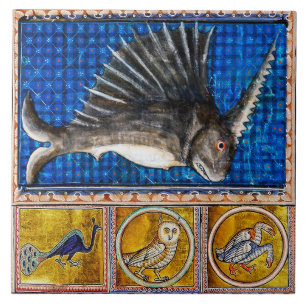 MEDIEVAL BESTIAIR, UNICORN FISH, FANTASTISCHE DIER TEGELTJE