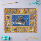 MEDIEVAL BESTIAIR, UNICORN FISH, FANTASTISCHE DIER TISSUEPAPIER (Craft)