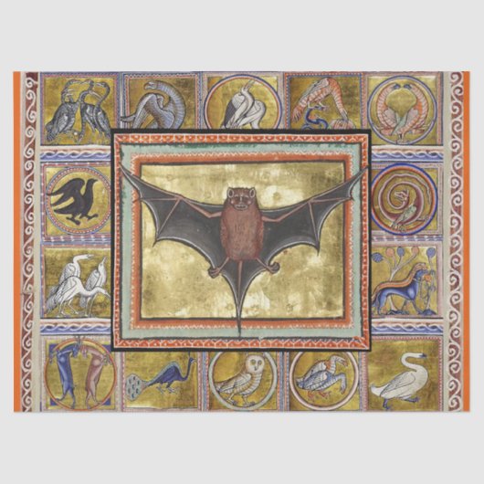 MEDIEVAL BESTIAIR, VLIEGT, BOSBOUWDIEREN TISSUEPAPIER (Voorkant)