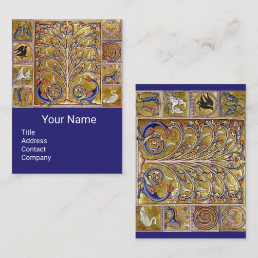 MEDIEVAL BESTIAIR, VOGELS, LEVENSMIDDEL, DRAGONS B VISITEKAARTJE (Voorkant / Achterkant)