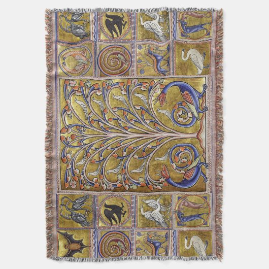 MEDIEVAL BESTIAIR, VOGELS OP DE LEVENSDUUR,DRAGONS DEKEN (Voorkant Verticaal)