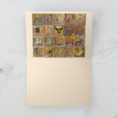 MEDIEVAL BESTIAIR, VOGELS OP DE LEVENSDUUR,DRAGONS FEESTDAGEN KAART (Binnen)