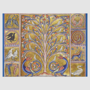 MEDIEVAL BESTIAIR, VOGELS OP DE LEVENSDUUR,DRAGONS TISSUEPAPIER