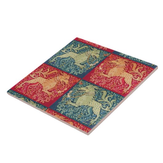 MEDIEVAL BESTIAIRE LEVENS, zoals beest in de rode  Tegeltje (Zijkant)