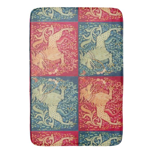 MEDIEVAL BESTIAIRE LEVENS, zoals beest in rood bla Badmat (Voorkant Verticaal)