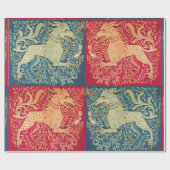 MEDIEVAL BESTIAIRE LEVENS, zoals beest in rood bla Cadeaupapier (Vlak)