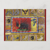MEDIEVAL BESTIARY,BLACK HEDGEHOG KING and ANIMALS  Briefkaart (Voorkant)