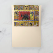 MEDIEVAL BESTIARY,BLACK HEDGEHOG KING and ANIMALS Feestdagen Kaart (Binnen)