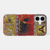 MEDIEVAL BESTIARY,BLACK HEDGEHOG KING and ANIMALS  iPhone 16 Hoesje (Achterkant horizontaal)
