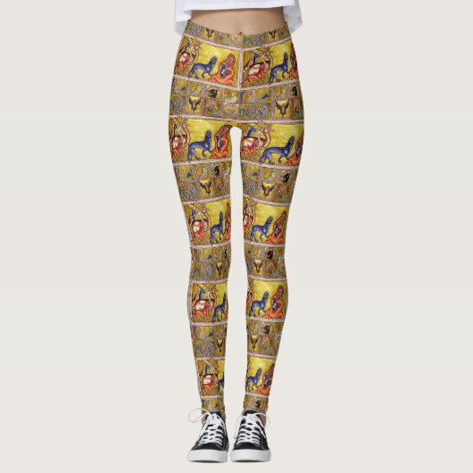 MEDIEVAL BESTIARY, DEERS, GOAT, CAMEL PANTHER, DRA LEGGINGS (Voorkant)