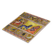 MEDIEVAL BESTIARY, DEERS, GOAT, CAMEL PANTHER, DRA TEGELTJE (Zijkant)