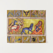 MEDIEVAL BESTIARY, DEERS, GOAT, CAMEL PANTHER, DRA WANDKLEED (Voorkant (horizontaal))