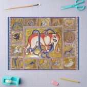 MEDIEVAL BESTIARY, ELEPHANT COMBATTING SNAKE DRAGO TISSUEPAPIER (Craft)