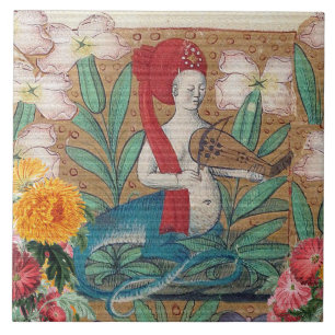 MEDIEVAL BESTIARY, FAIRY MELLUSINA MAKING MUSIC TEGELTJE