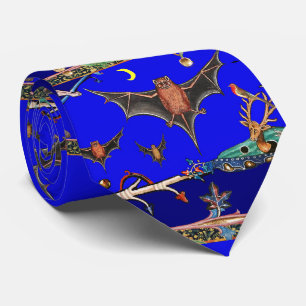 MEDIEVAL BESTIARY, FLYBATS, BOEST ANIMALS Blue Stropdas