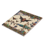 MEDIEVAL BESTIARY, FLYING BATS FOREST ANIMALS Crea Tegeltje (Zijkant)