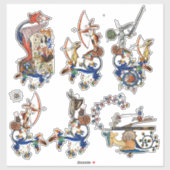 MEDIEVAL BESTIARY, Killer Rabbits Archer, Dragons  Sticker (Vel)