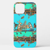 MEDIEVAL BESTIARY MAKING MUSIC, Rabbit, Dog Blue Case-Mate iPhone Case (Achterkant)