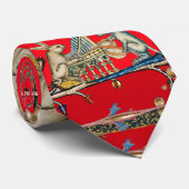 MEDIEVAL BESTIARY MAKING MUSIC, Rabbit, Dog Red Stropdas (Opgerold)