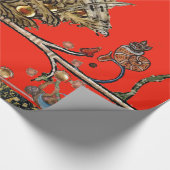 MEDIEVAL BESTIARY MAKING MUSIC Violinist Lion Red Cadeaupapier (Hoek)