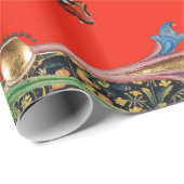 MEDIEVAL BESTIARY MAKING MUSIC Violinist Lion Red Cadeaupapier (Rol Hoek)