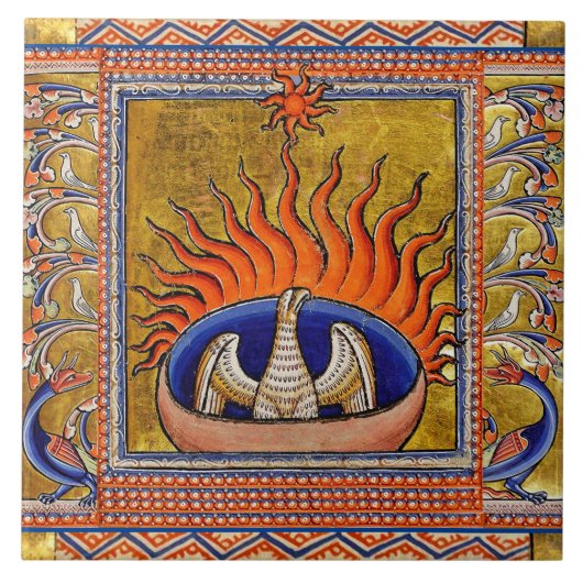 MEDIEVAL BESTIARY, PHOENIX IN RED FLAMES, LIFE TRE TEGELTJE (Voorkant)
