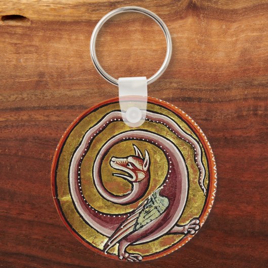 MEDIEVAL BESTIARY, SNAKE DRAGON CIRCLES SLEUTELHAN SLEUTELHANGER (Achterkant)